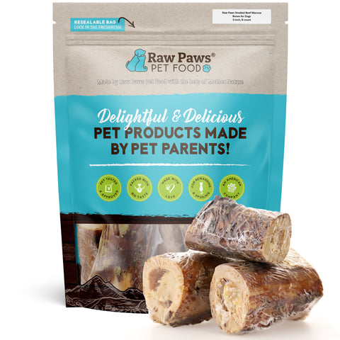 Smoked Beef Marrow Bones for Dogs - 3-inch, 8 ct