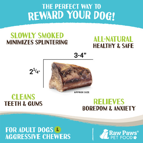 Smoked Beef Marrow Bones for Dogs - 3-inch, 8 ct