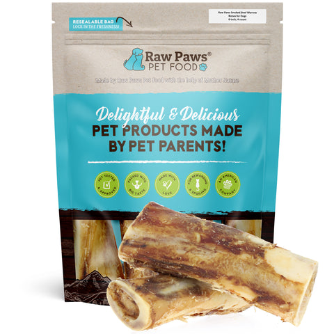 Smoked Beef Marrow Bones for Dogs - 5-inch, 8 ct