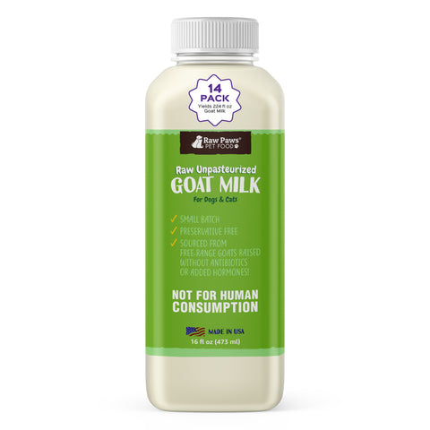 Raw Unpasteurized Goat Milk for Dogs & Cats, 16 fl oz - 14 ct (Bulk)