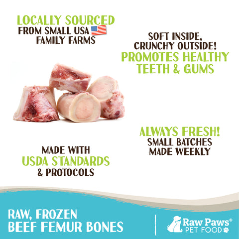 Beef Marrow Bones for Dogs, 2-inch - 4 ct