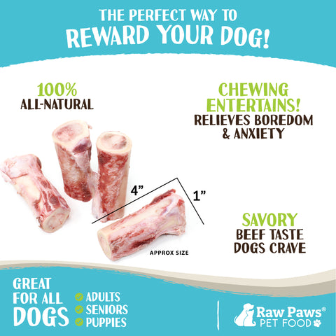 Beef Marrow Bones for Dogs, 4-inch - 4 ct