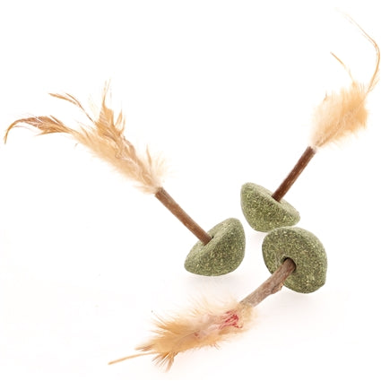 Natural Catnip Lollipop Feather Cat Toys, 3 ct