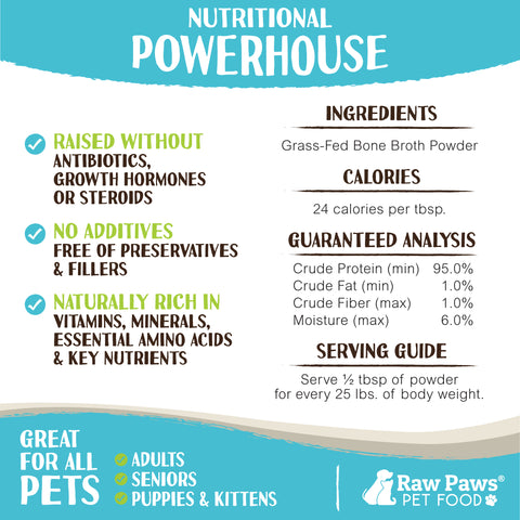 Beef Bone Broth Supplement Powder for Dogs & Cats, 6 oz