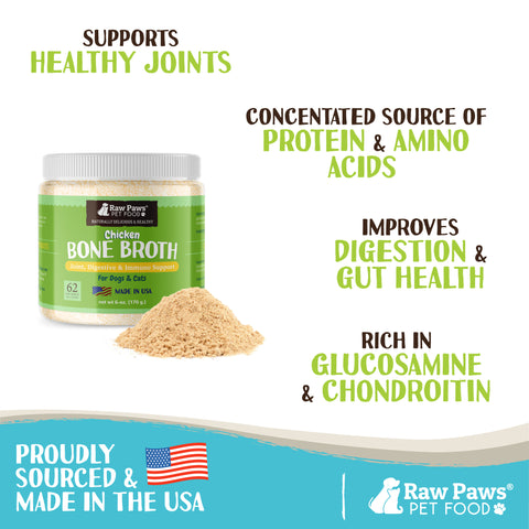 Chicken Bone Broth Supplement Powder for Dogs & Cats, 6 oz