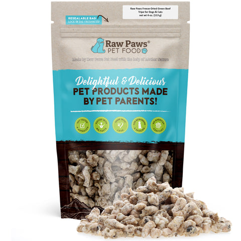 Freeze Dried Green Beef Tripe Pet Food for Dogs & Cats, 4 oz