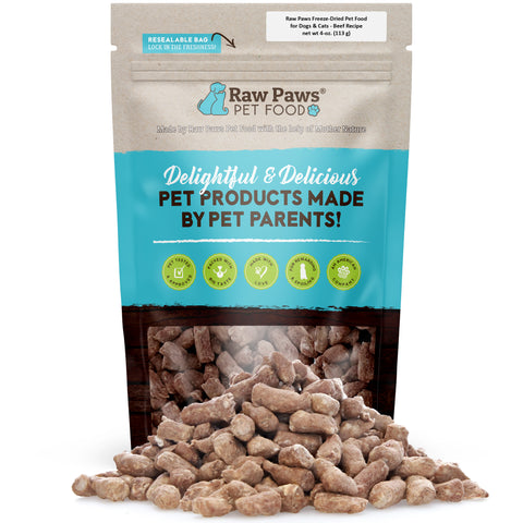 Freeze Dried Pet Food for Dogs & Cats - Beef Recipe, 4 oz