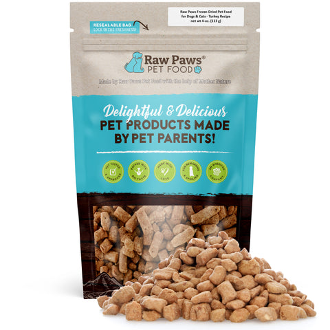 Freeze Dried Pet Food for Dogs & Cats - Turkey Recipe, 4 oz