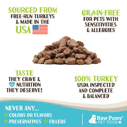 Freeze Dried Pet Food for Dogs & Cats - Turkey Recipe, 4 oz