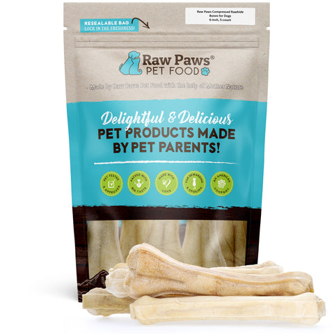 Compressed Rawhide Bones for Dogs, 8" - 5 ct