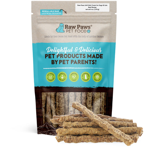 Grain-Free Soft Stick Treats for Dogs & Cats - Beef Recipe, 6 oz