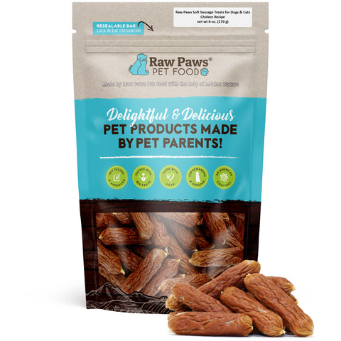 Grain-Free Soft Sausage Treats for Dogs & Cats - Chicken Recipe, 6 oz