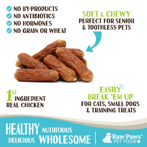 Grain-Free Soft Sausage Treats for Dogs & Cats - Chicken Recipe, 6 oz