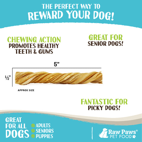 Beef Tripe Twists for Dogs - 5-inch, 5 ct