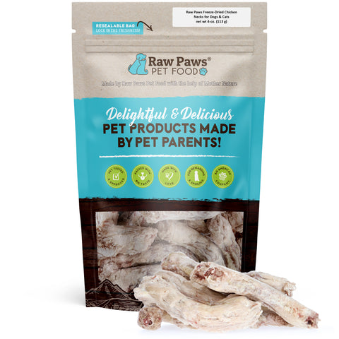 Freeze Dried Chicken Necks for Dogs & Cats, 4 oz