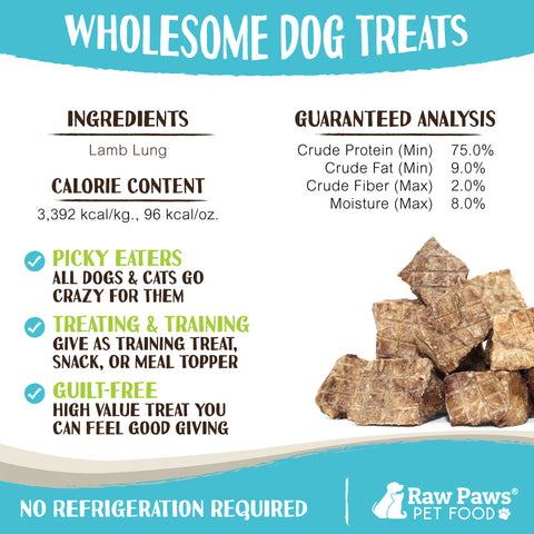 Lamb Lung Treats for Dogs, 8 oz