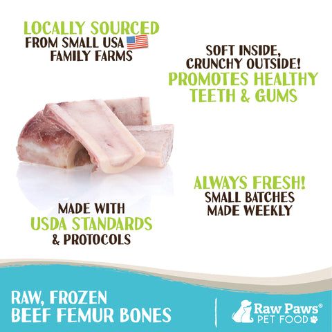 Beef Marrow Bones for Dogs - Split, 2-inch - 8 ct