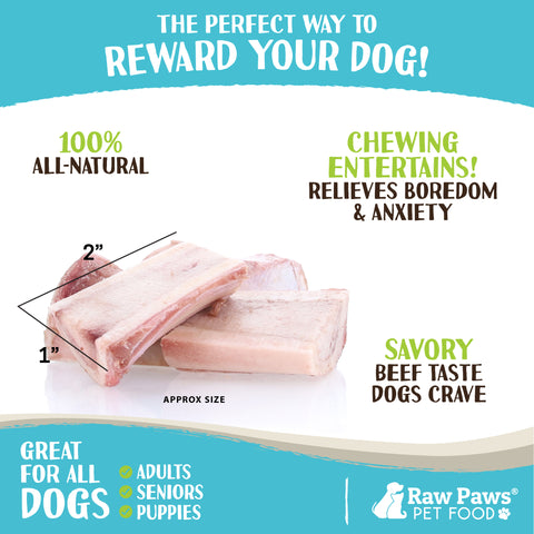 Beef Marrow Bones for Dogs - Split, 2-inch - 8 ct