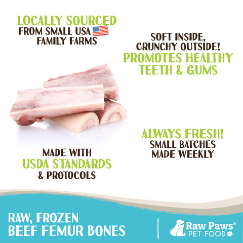 Beef Marrow Bones for Dogs - Split, 4-inch - 8 ct