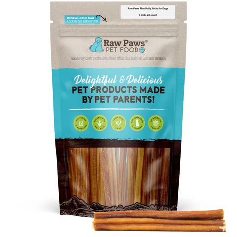 Thin Bully Sticks - 6-inch, 20 ct