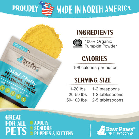 Organic Pumpkin Powder for Dogs & Cats, 8 oz