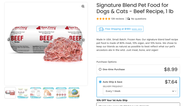 Choose Auto Ship & Save